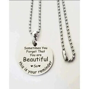 You're Beautiful Reminder Stainless Steel Necklace